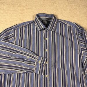 Polo Ralph Lauren Men's 18 34/35 Blue Regent Classic Fit Striped Dress Shirt